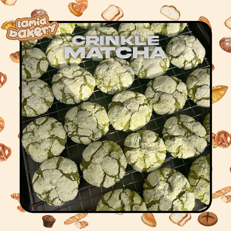 Crinkle Matcha Nhật – Bánh Chocolate Nứt Vị Trà Xanh | Lamid Bakery